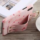 For iPhone X Painted Pattern PU+PC Case with Holder(Small Heart) - 1