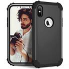 For iPhone X / XS Diamond Series Electroplating PC +  Silicone Protective Case(Black) - 1