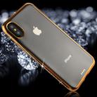For iPhone X / XS Diamond Electroplating Border TPU Transparent Protective Back Cover Case (Gold) - 1