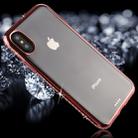 For iPhone X / XS Diamond Electroplating Border TPU Transparent Protective Back Cover Case (Rose Gold) - 1