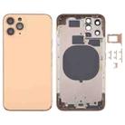 Back Housing Cover with SIM Card Tray & Side keys & Camera Lens for iPhone 11 Pro(Gold) - 1