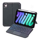 T06-AS For iPad mini6 / mini 7 Touch Backlight Split Type Bluetooth Keyboard Leather Case - 1