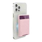 For iPhone 13 Series / iPhone 12 Series Silicone Wallet Pouch Card Case Anti-degaussing Card Holder Magsafing Magnetic Sticker(Pink) - 1