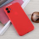 For iPhone 11 Carbon Fiber Texture PP Protective Case (Red) - 1