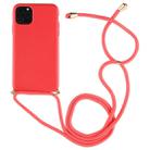 For iPhone 11 TPU Anti-Fall Mobile Phone Case With Lanyard (Red) - 1