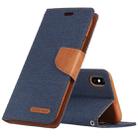 GOOSPERY CANVAS DIARY Denim Texture Horizontal Flip Leather Case for iPhone XS Max, with Holder & Card Slots & Wallet (Dark Blue) - 1