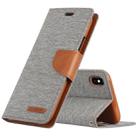 GOOSPERY CANVAS DIARY Denim Texture Horizontal Flip Leather Case for iPhone XS Max, with Holder & Card Slots & Wallet (Grey) - 1