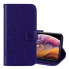 Rose Embossed Horizontal Flip PU Leather Case for iPhone XS Max, with Holder & Card Slots & Wallet(Purple) - 1