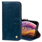 For iPhone XS Max Business Style Oil Wax Texture Horizontal Flip Leather Case with Holder & Card Slots & Wallet (Blue) - 1