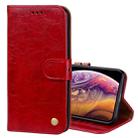 For iPhone XS Max Business Style Oil Wax Texture Horizontal Flip Leather Case with Holder & Card Slots & Wallet (Red) - 1