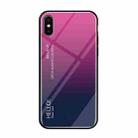For iPhone XS Max Gradient Color Glass Case (Magenta) - 1
