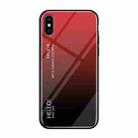 For iPhone XS Max Gradient Color Glass Case (Red) - 1