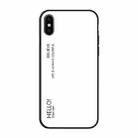 For iPhone XS Max Gradient Color Glass Case (White) - 1