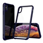 For iPhone XS Max Transparent Acrylic + TPU Airbag Shockproof Case (Blue) - 1
