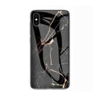 For iPhone XS Max Marble Glass Protective Case(Black Gold) - 1