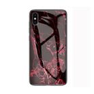 Marble Glass Protective Case for iPhone XS Max(Red) - 1
