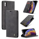 For iPhone XS Max CaseMe-013 Multifunctional Retro Frosted Horizontal Flip Leather Case with Card Slot & Holder & Wallet(Black) - 1