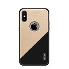 For iPhone XS Max MOFI Shockproof TPU + PC + Cloth Pasted Case (Gold) - 1
