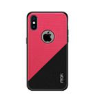 For iPhone XS Max MOFI Shockproof TPU + PC + Cloth Pasted Case (Red) - 1