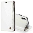 CaseMe Business Style Crazy Horse Texture Horizontal Flip PU Leather Case for iPhone XS Max, with Holder & Card Slots (White) - 1
