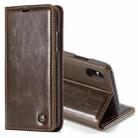CaseMe Business Style Crazy Horse Texture Horizontal Flip PU Leather Case for iPhone XS Max, with Holder & Card Slots (Brown) - 1