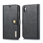For iPhone XS Max DG.MING Crazy Horse Texture Flip Detachable Magnetic Leather Case with Holder & Card Slots & Wallet (Black) - 1