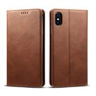 For iPhone XS Max Suteni Calf Texture Horizontal Flip Leather Case with Holder & Card Slots & Wallet(Coffee) - 1