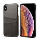 For iPhone XS Max Suteni Calf Texture Protective Case with Card Slots(Black) - 1