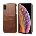 For iPhone XS Max Suteni Calf Texture Protective Case with Card Slots(Coffee) - 1