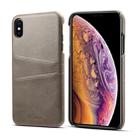 For iPhone XS Max Suteni Calf Texture Protective Case with Card Slots(Grey) - 1