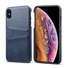 For iPhone XS Max Suteni Calf Texture Protective Case with Card Slots(Blue) - 1