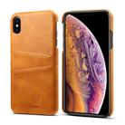 For iPhone XS Max Suteni Calf Texture Protective Case with Card Slots(Brown) - 1