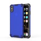 For iPhone XS Max Shockproof Honeycomb PC + TPU Protective Case (Blue) - 1