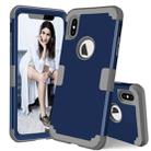 Dropproof PC + Silicone Case for iPhone XS Max (Navy Blue) - 1