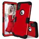 Dropproof PC + Silicone Case for iPhone XS Max (Red) - 1