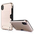 Ultrathin TPU + PC Protective Case for iPhone XS Max, with Card Slot & Holder(Gold) - 1