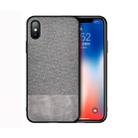 For iPhone XS Max Shockproof Splicing PU + Cloth Protective Case (Grey) - 1