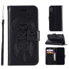 For iPhone XS Max Wind Chime Owl Embossing Pattern Horizontal Flip Leather Case with Holder & Card Slots & Wallet (Black) - 1