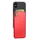 GOOSPERY Sky Slide Bumper TPU + PC Case for iPhone XS Max,with Card Slot(Red) - 1