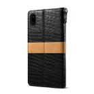 For iPhone XS Max Splicing Color Crocodile Texture PU Horizontal Flip Leather Case with Wallet & Holder & Card Slots & Lanyard (Black) - 3
