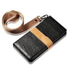 For iPhone XS Max Splicing Color Crocodile Texture PU Horizontal Flip Leather Case with Wallet & Holder & Card Slots & Lanyard (Black) - 6