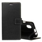 For iPhone XS Max Litchi Texture Horizontal Flip Leather Case with Holder & Card Slots & Wallet (Black) - 1