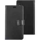 For iPhone XS Max GOOSPERY RICH DIARY Crazy Horse Texture Horizontal Flip Leather Case with Card Slots & Wallet (Black) - 1