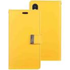 For iPhone XS Max GOOSPERY RICH DIARY Crazy Horse Texture Horizontal Flip Leather Case with Card Slots & Wallet (Yellow) - 1