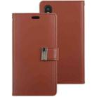 For iPhone XS Max GOOSPERY RICH DIARY Crazy Horse Texture Horizontal Flip Leather Case with Card Slots & Wallet (Brown) - 1