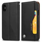 For iPhone XS Max Knead Skin Texture Horizontal Flip Leather Case with Photo Frame & Holder & Card Slots & Wallet(Black) - 1