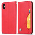 For iPhone XS Max Knead Skin Texture Horizontal Flip Leather Case with Photo Frame & Holder & Card Slots & Wallet(Red) - 1