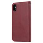 For iPhone XS Max Knead Skin Texture Horizontal Flip Leather Case with Photo Frame & Holder & Card Slots & Wallet(Wine Red) - 3