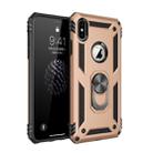 For iPhone XS Max Armor Shockproof TPU + PC Protective Case with 360 Degree Rotation Holder (Gold) - 1