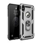 For iPhone XS Max Armor Shockproof TPU + PC Protective Case with 360 Degree Rotation Holder (Silver) - 1